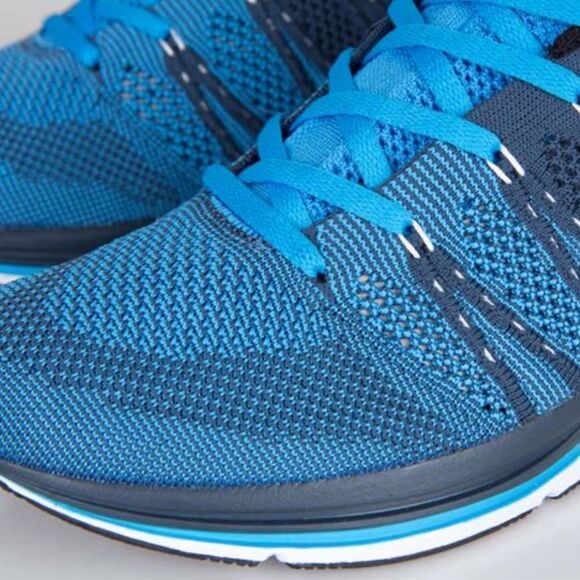 Mens FLYKNIT TRAINER  SQUADRON BLUE-WHITE SZ 10 US 44 EUR 532984-414 excellent - Picture 6 of 16